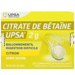 Citrate de bétaïne UPSA 2 g citron – 20 comprimés effervescents